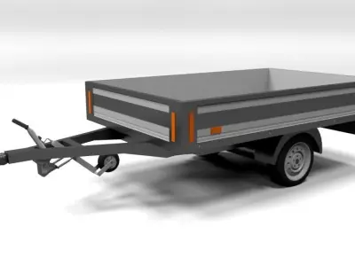 CAR TRAILER LOWPOLY Low-poly 3D model