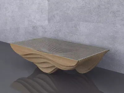 Parametric Wavy Wooden Furniture 02 - CNC files for cutting 3D model