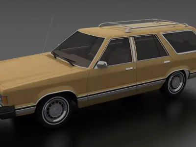 Granada 4dr Station Wagon 1982 Low-poly 3D model