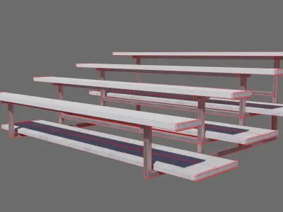 Football Soccer Bleacher Low-poly 3D model