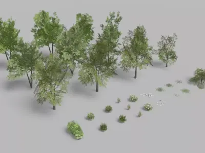 Shapespark low poly exterior plants kit - Free low-poly 3D model