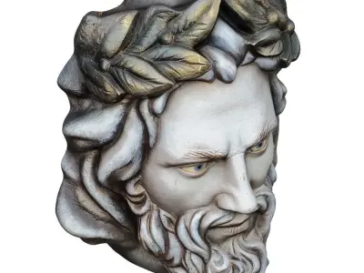 Zeus Head On The Wall 3D model
