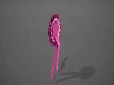 21st Birthday Rosette Badge Low-poly 3D model