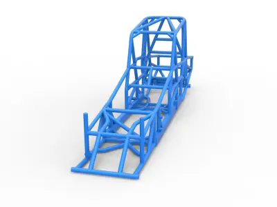 Frame of Northeast Dirt Modified stock car Scale 1 to 25 3D print model
