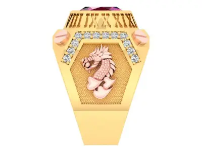 Dragon Ring - Mens Ring - N2373  3D print model