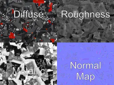 Sacred Shield Polished Ebony Silver Sigils model pack Low-poly 3D model