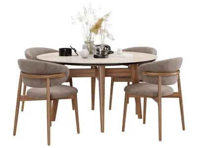 Dining Table - Table - Chairs 3D model