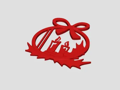 Christmas Garland Panel A02 - Door Wall Decoration 3D print model