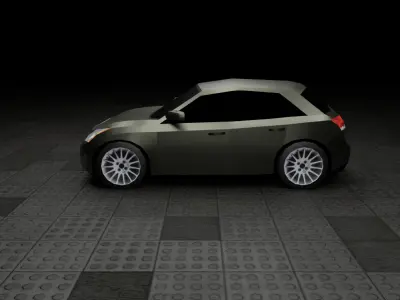 Low Poly Modern Generic 2010s Hatchback  Low-poly 3D model