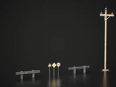 Free PBR Models For Road  Free low-poly 3D model