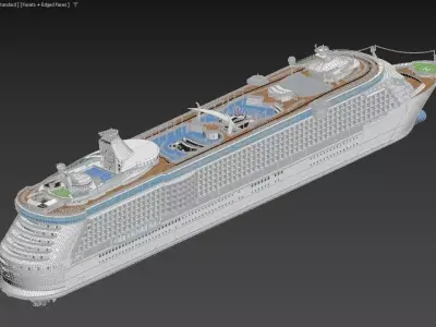 Oasis Class Cruise Ship Royal Caribbean Mega Liner 3D model 3D model
