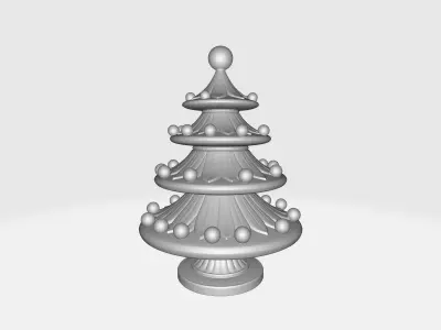 Modern Christmas Tree Ornament Layered Holiday Decor 3D print model