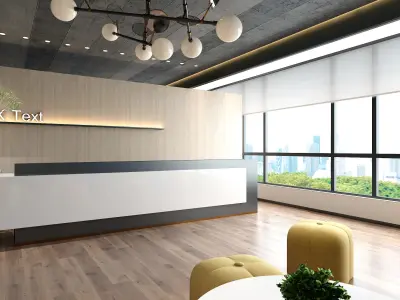 3D model of modern office hall 3D model