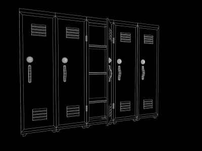 Metal Locker Game Ready Low-poly Low-poly 3D model