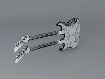 Kramer Eddie Van Halen Double neck guitar Free 3D model