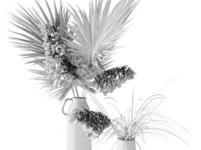 Dry palms and pampas 3D model