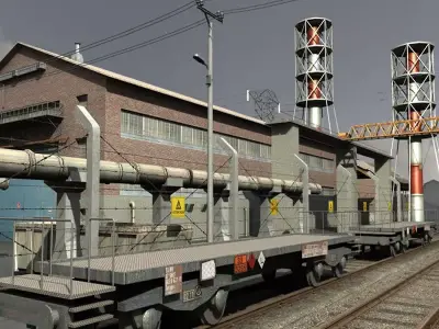 Industrial Buildings 2 Low-poly 3D model
