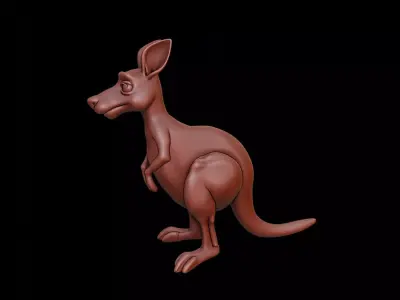 Kangaroo Animal Sculpture 3D print model buy