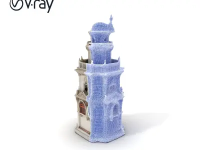 Ornate Architectural Tower Model Pack Low-poly 3D model