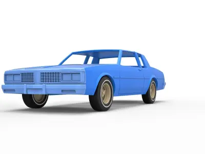 Shell and wheels Oldsmobile Delta 88 1984 Scale 1 to 25 3D print model