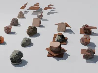 Natural Rock Coffee Table Sculpture Design or Outdoor Chair 3D model