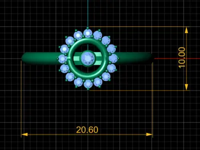 stylish ring pendant 3d printable model 3D print model