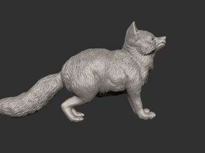 Japanese FOX - 02 Kitsune Statue 3D print model