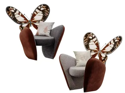 Modern light luxury butterfly lounge chair Lounge sofa-cr 3D model
