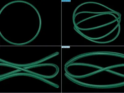 Wave Three-row Bracelet 3D print model