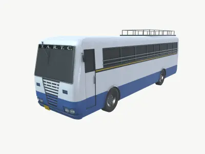 Indian Bus Low-poly 3D model