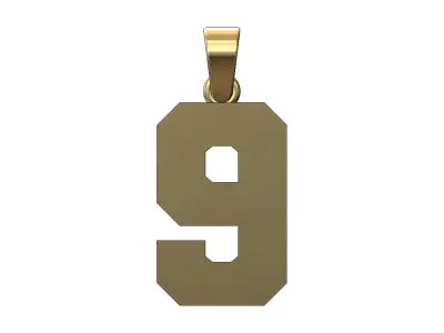 Number 9 nine varsity high school letterman pendant charm 3D print model