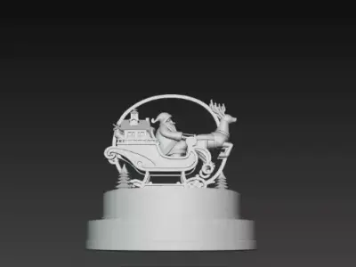 3D Santa Claus on Sleigh Christmas Display 3D print model