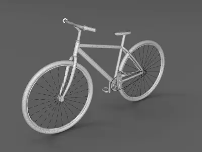 Bicycle on sidewalk Low-poly 3D model