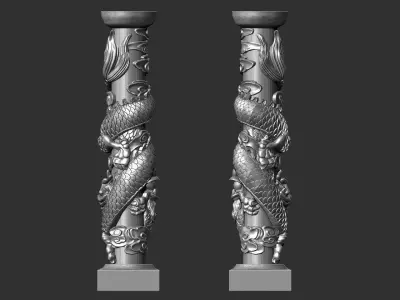 Dragon Pillars 3D print model