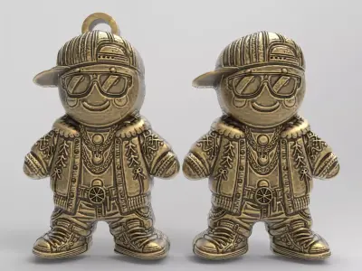 style cute ginger bread tree decor  3D print model