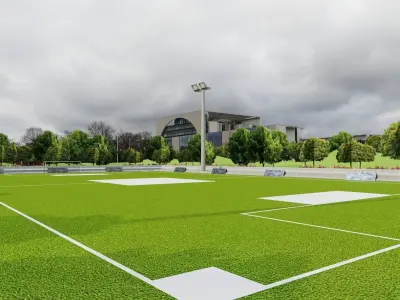 Football ground Low-poly 3D model
