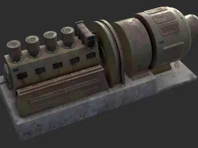 German Power Generator WWII Low-poly 3D model