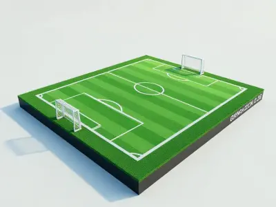 American Football Field Low-poly 3D model