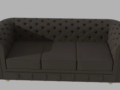 Fabric Sofa Wood Sofa Fabric Couch Reclaimed Wood Sofa 3D Model 3D model