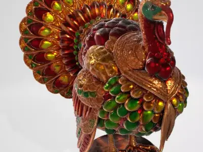 Golden Chicken Model 3D model