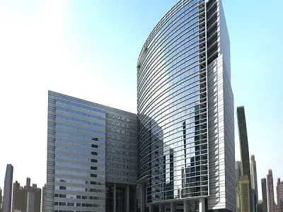 A modern office building Free 3D model