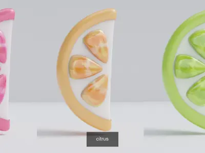 Stylized Citrus Slices Collection 