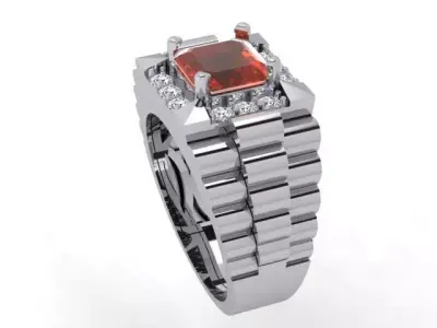 A Showcase of Luxury Men Rings Inspired by Watches 3D print model