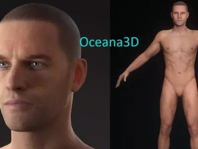 Realistic Caucasian Male Base Model RIGGED Low-poly 3D model