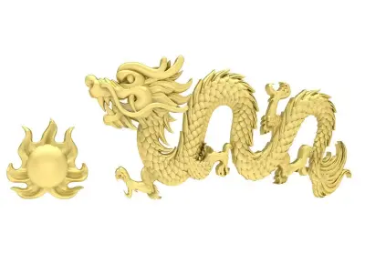 Asian Dragon Jewelry 3D Model Set for Luxury Designs 3910 3D print model