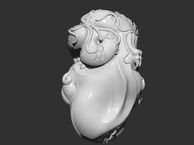 dragon bust of woman 3D print model