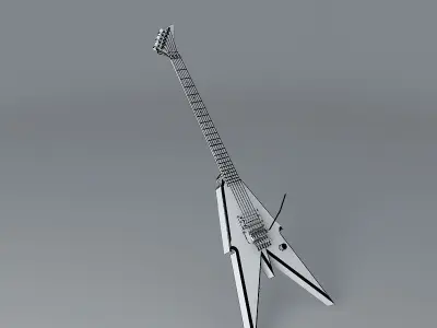 Red guitar Free 3D model