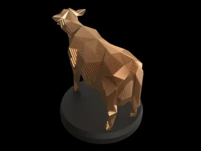 Parametric Cow Low-poly 3D model