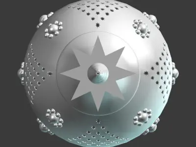Chandelier golden ornament 3D model