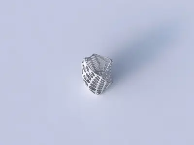 Vase twisted double arc quadratic with bubble grid lattice 3D print model